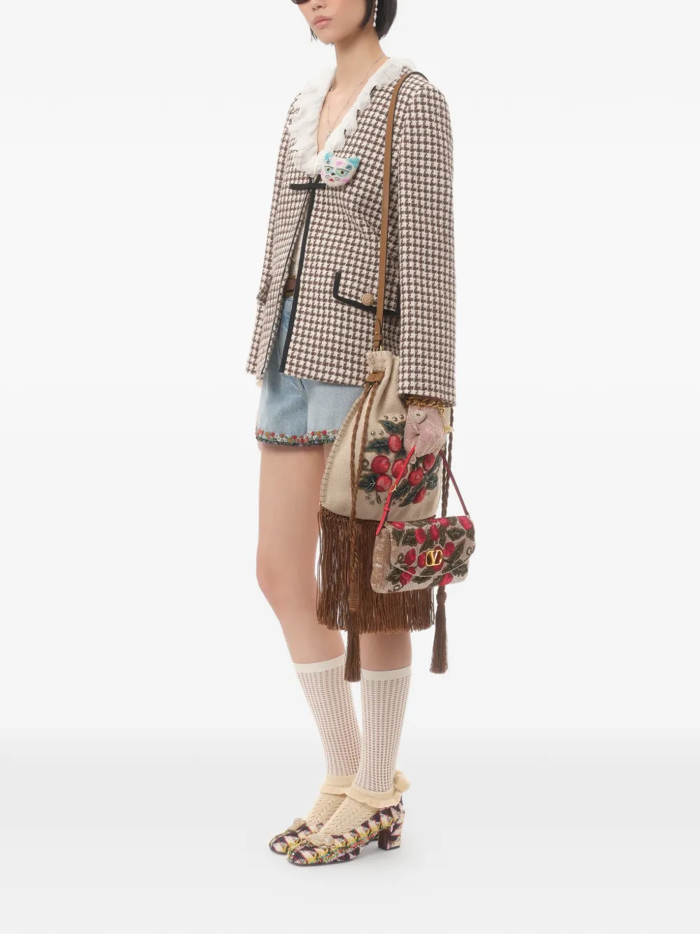 Valentino Garavani Nellcôte Alice bucket-tas Beige