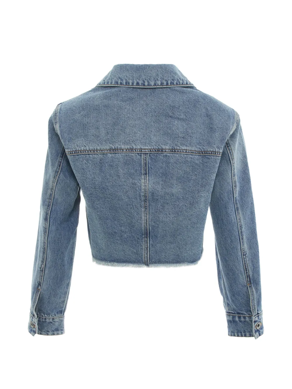 Self-Portrait Cropped top met franje Blauw
