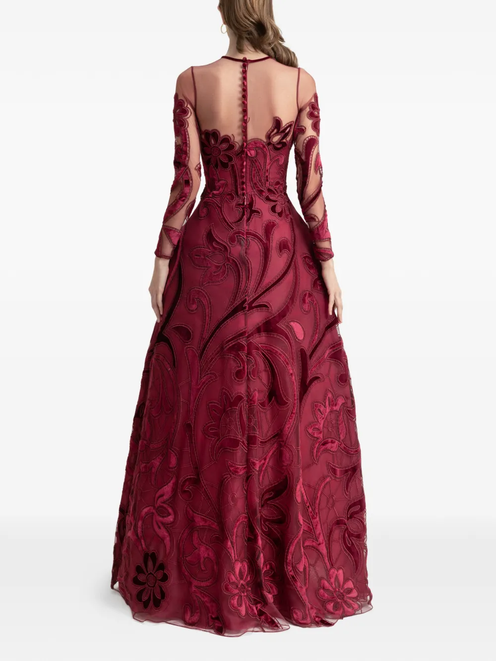 Gemy Maalouf embroidered gown - Rood
