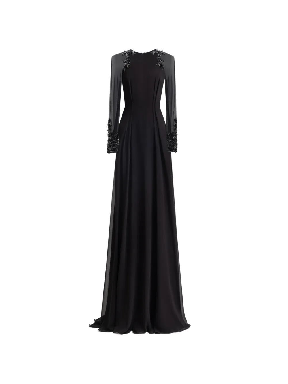 Gemy Maalouf beaded cape-detail maxi dress - Nero