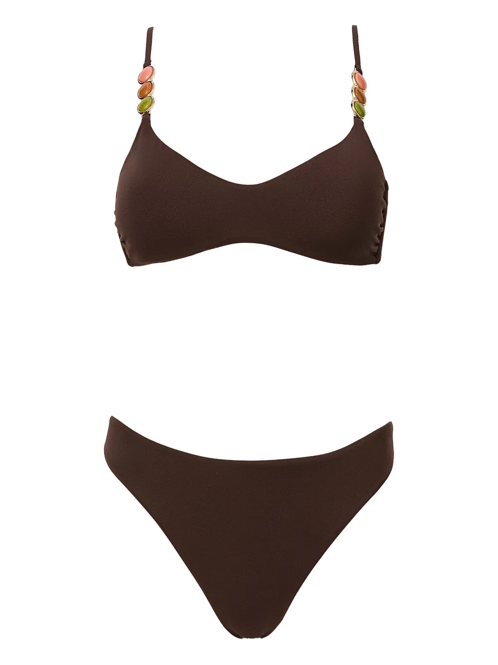 SOFIA ERHAN Giselle embellished bikini - Marrone