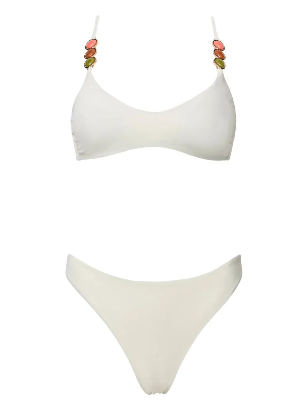 SOFIA ERHAN Giselle beaded bikini - Bianco
