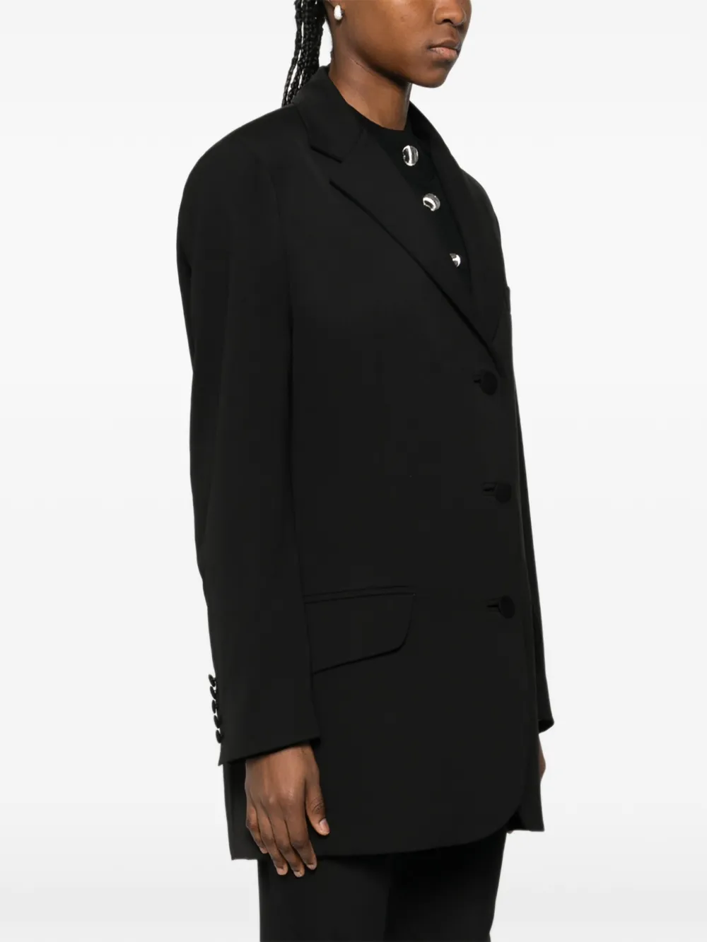  Mitiliane Couture Oversized Tuxedo Jacket - Black 