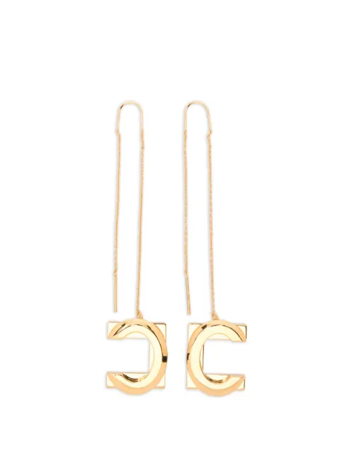 Elisabetta Franchi logo-pendant earrings