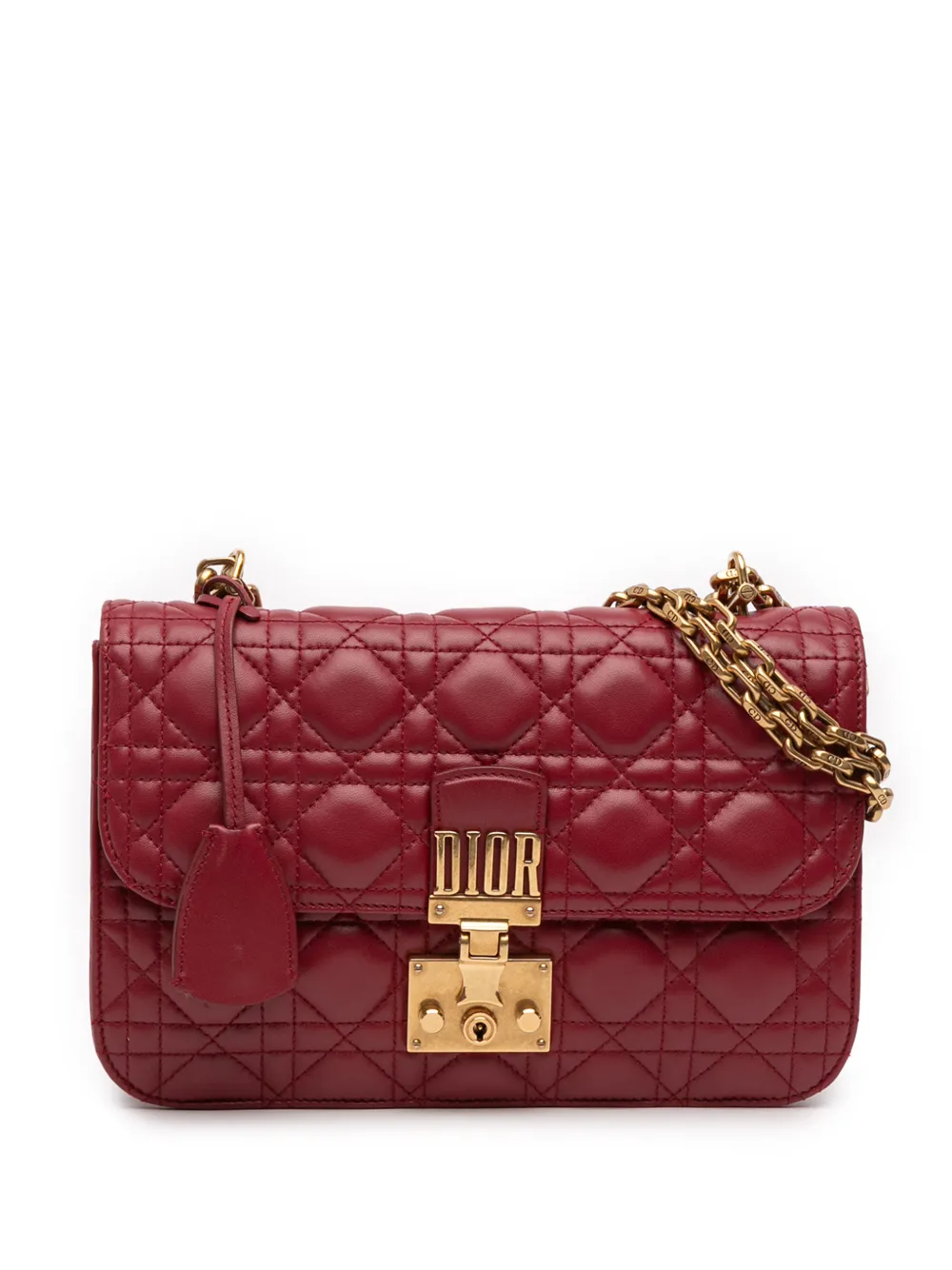 Christian Dior Pre-Owned 2017 Medium Lambskin Cannage DiorAddict Flap shoulder bag - Rosso