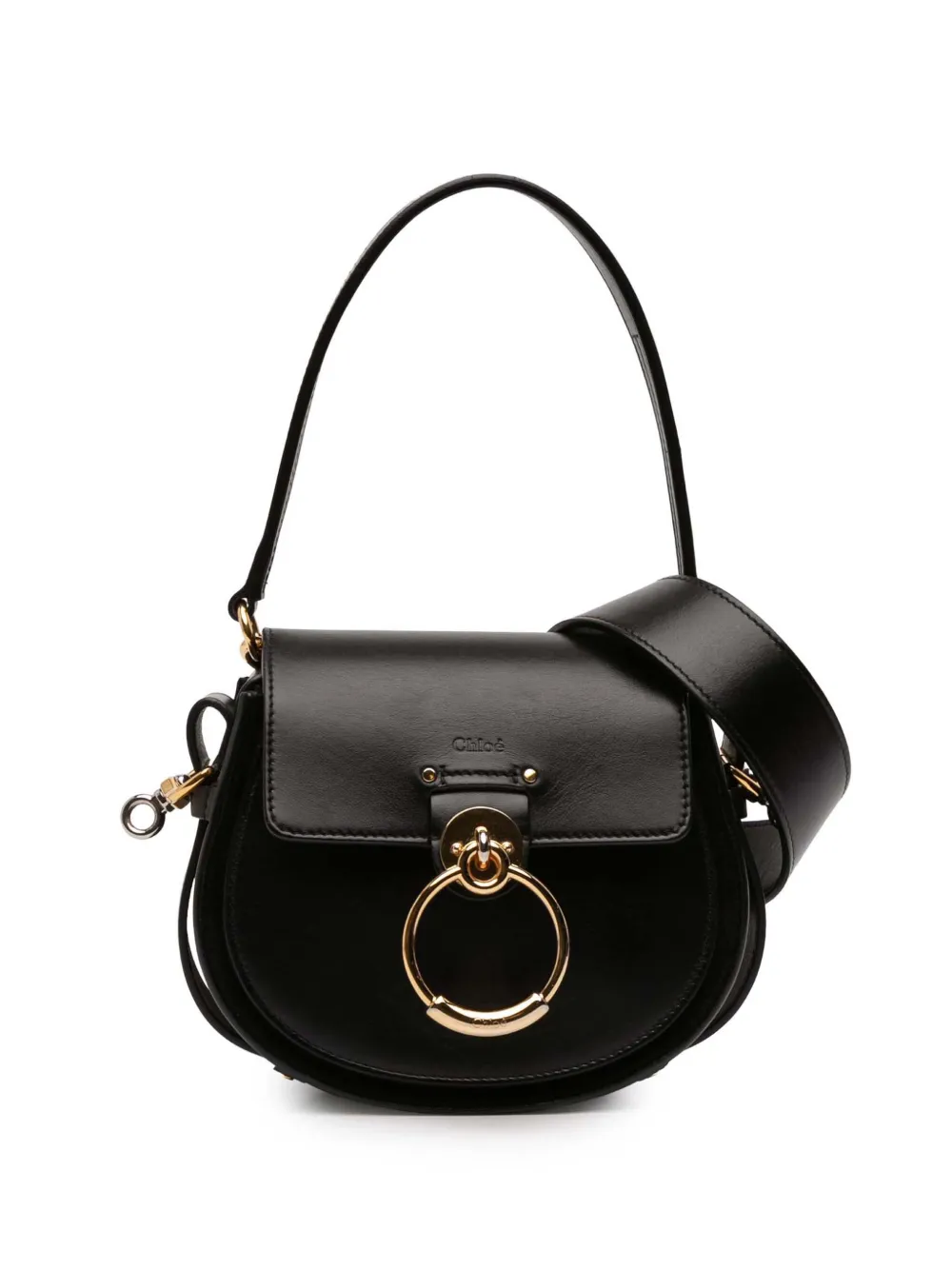 Pre-owned Chloé 2018 Small Leather Tess Satchel In Black