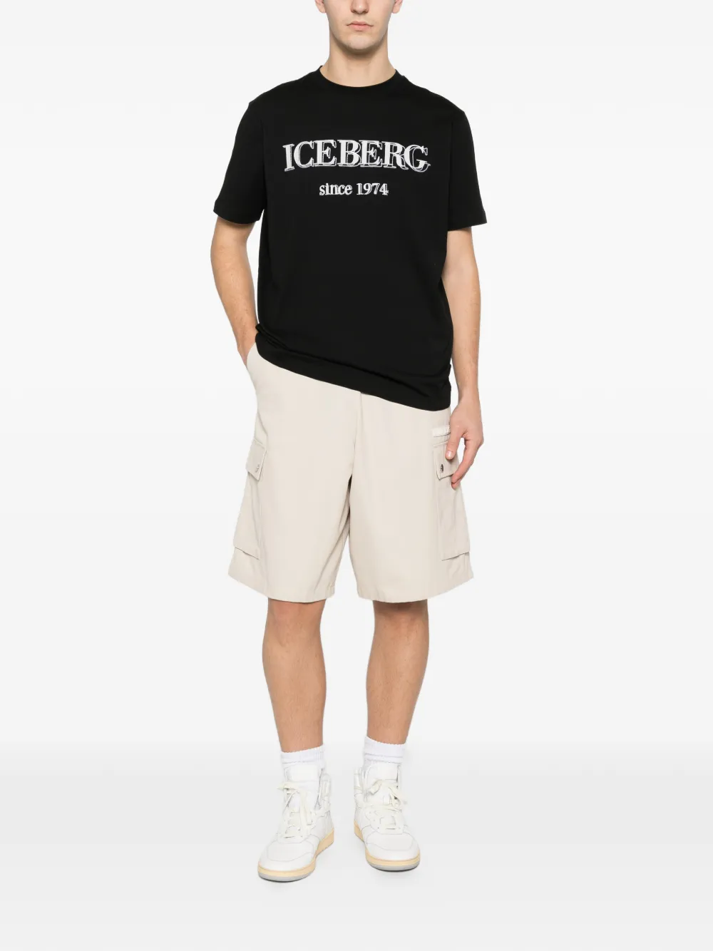 Iceberg logo T-shirt - Zwart