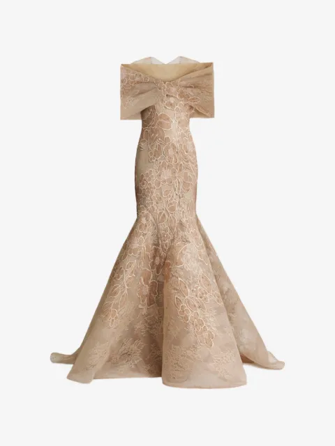 Gemy Maalouf floral-embroidered gown