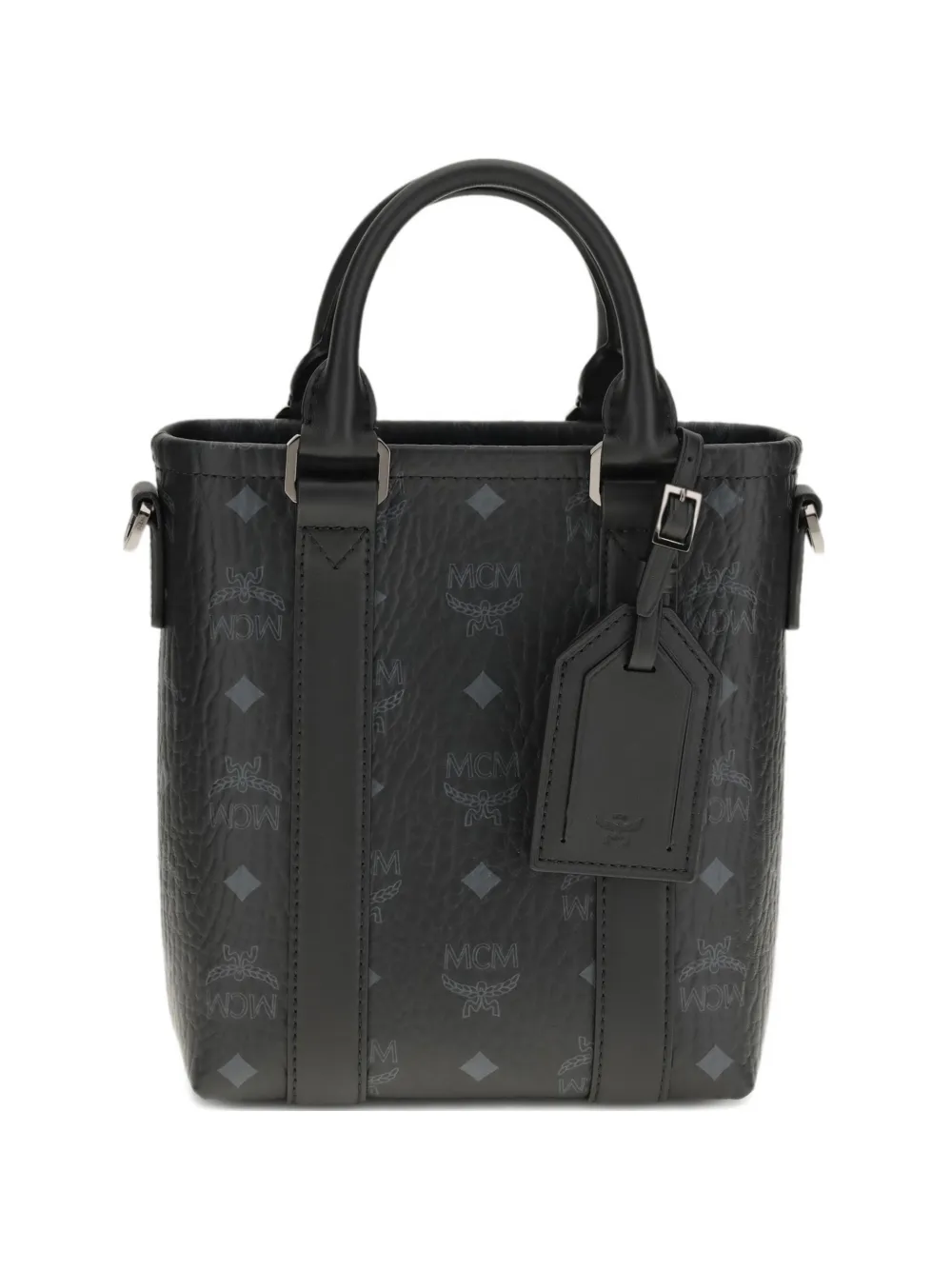 MCM mini Aren logo-print tote bag - Nero