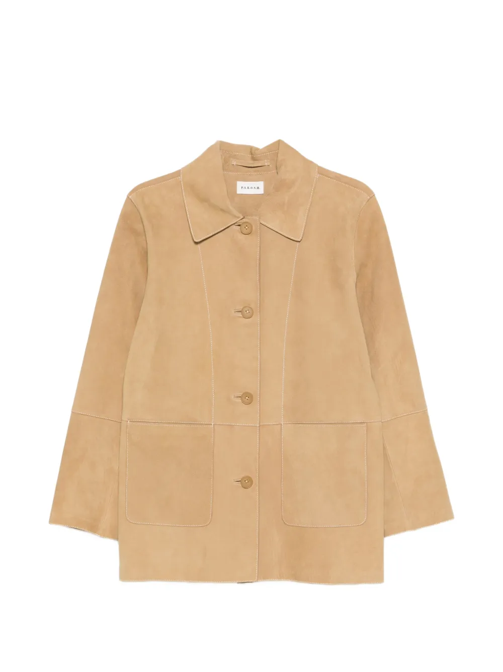 P.A.R.O.S.H. Minuetto panelled suede coat - Toni neutri