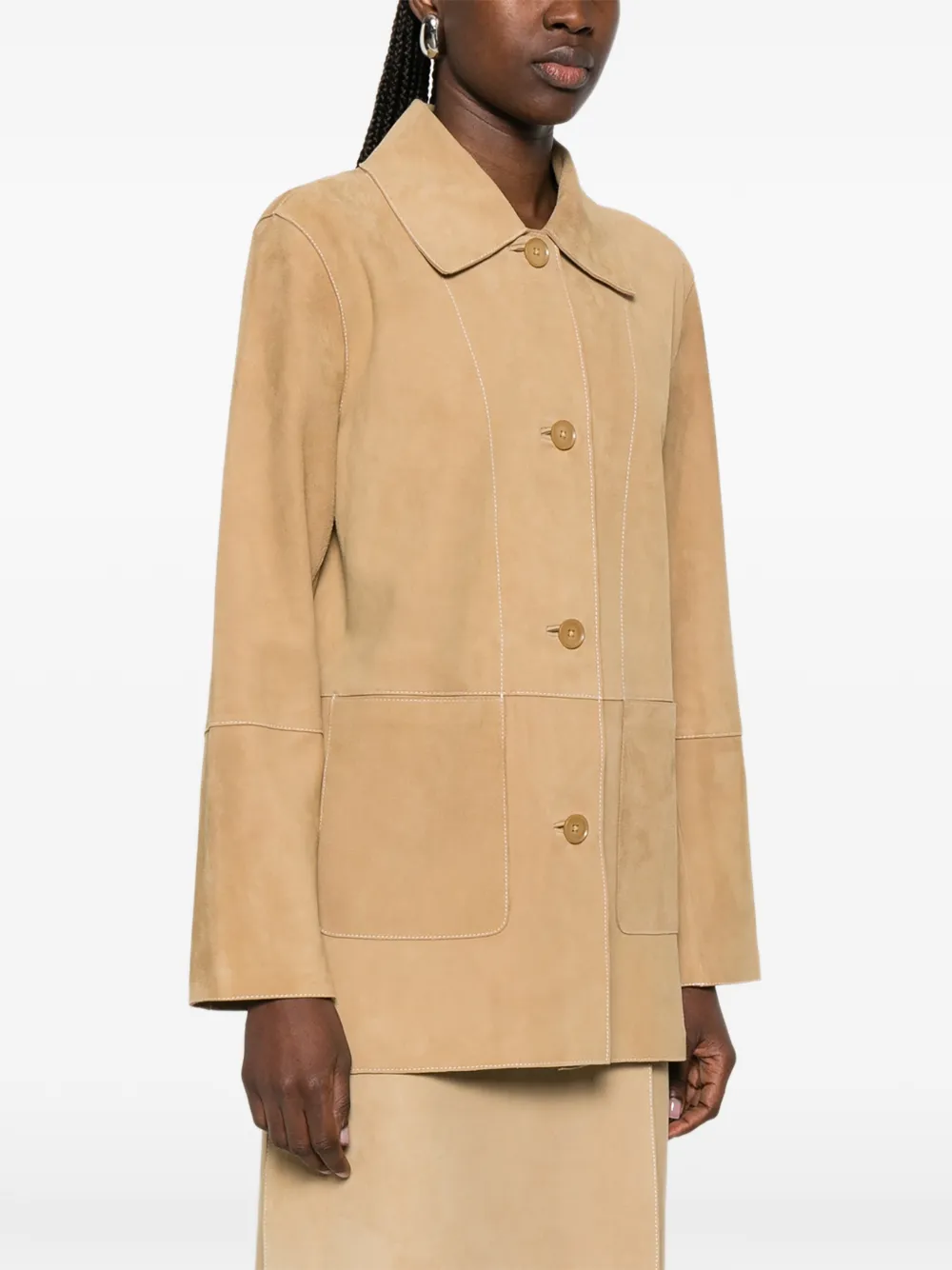 Minuetto Panelled Suede Coat