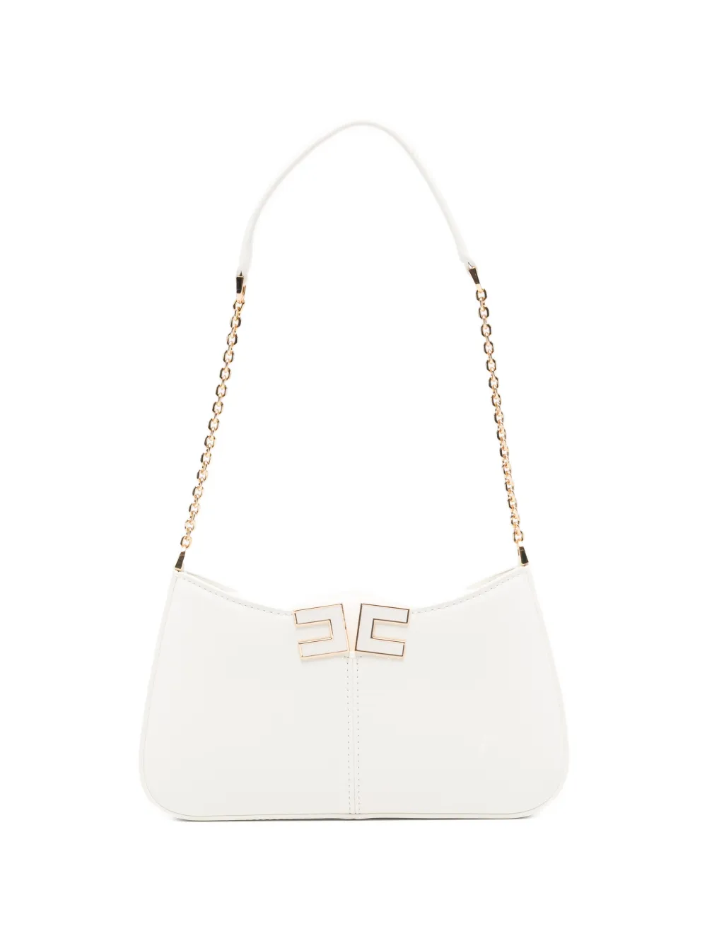 Elisabetta Franchi logo chain shoulder bag - Bianco