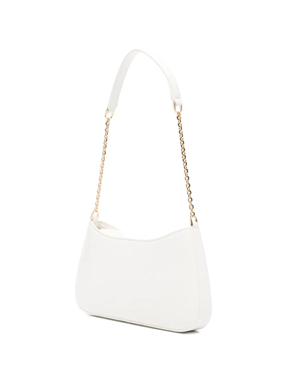 Elisabetta Franchi Schoudertas met logo en ketting Beige