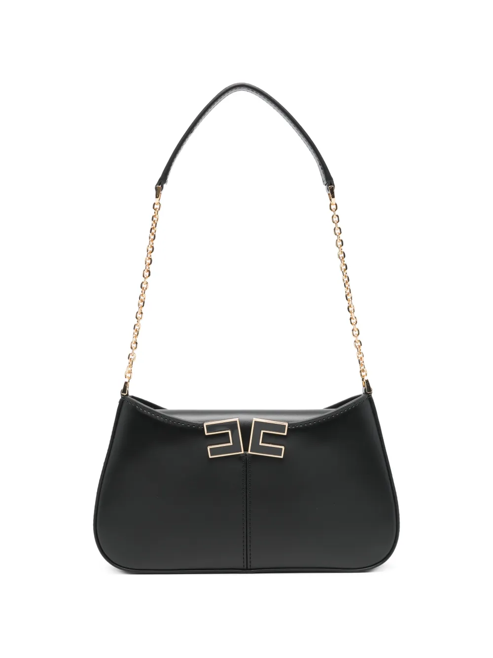 Elisabetta Franchi logo-plaque chain-strap mini shoulder bag - Nero