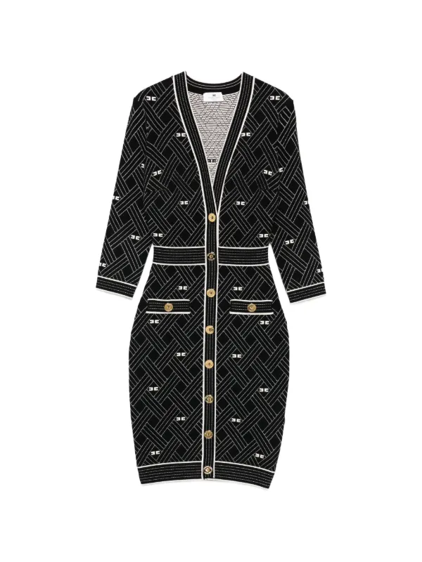 elisabetta franchi knitted dress Elisabetta Franchi - Ribbed knit dress panna
