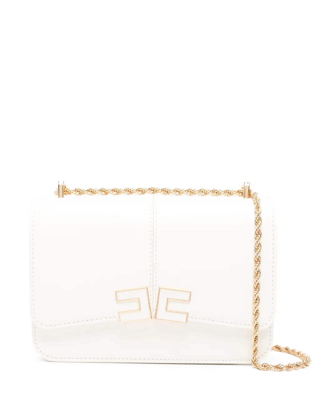 Elisabetta Franchi logo chain mini bag - Bianco