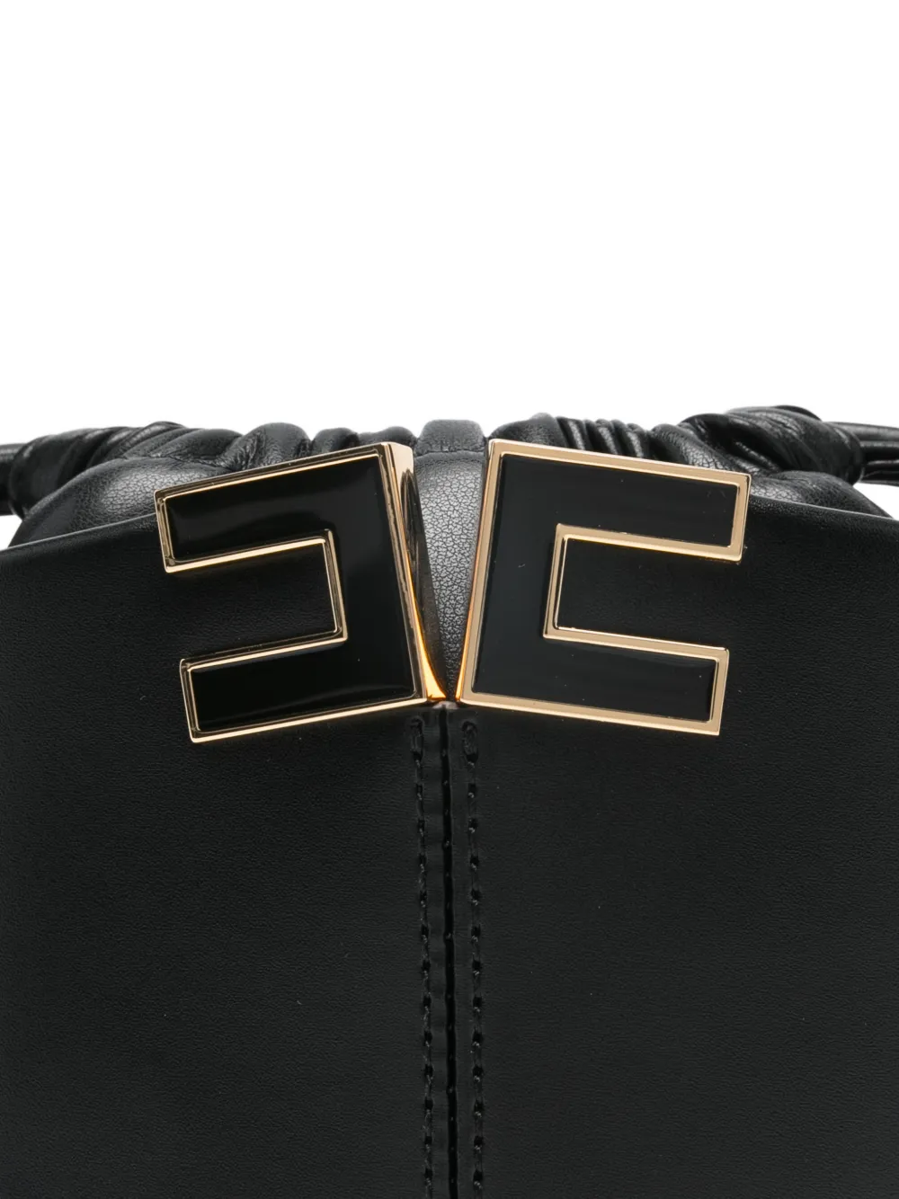 Logo-Plaque Drawstring Mini Bucket Bag