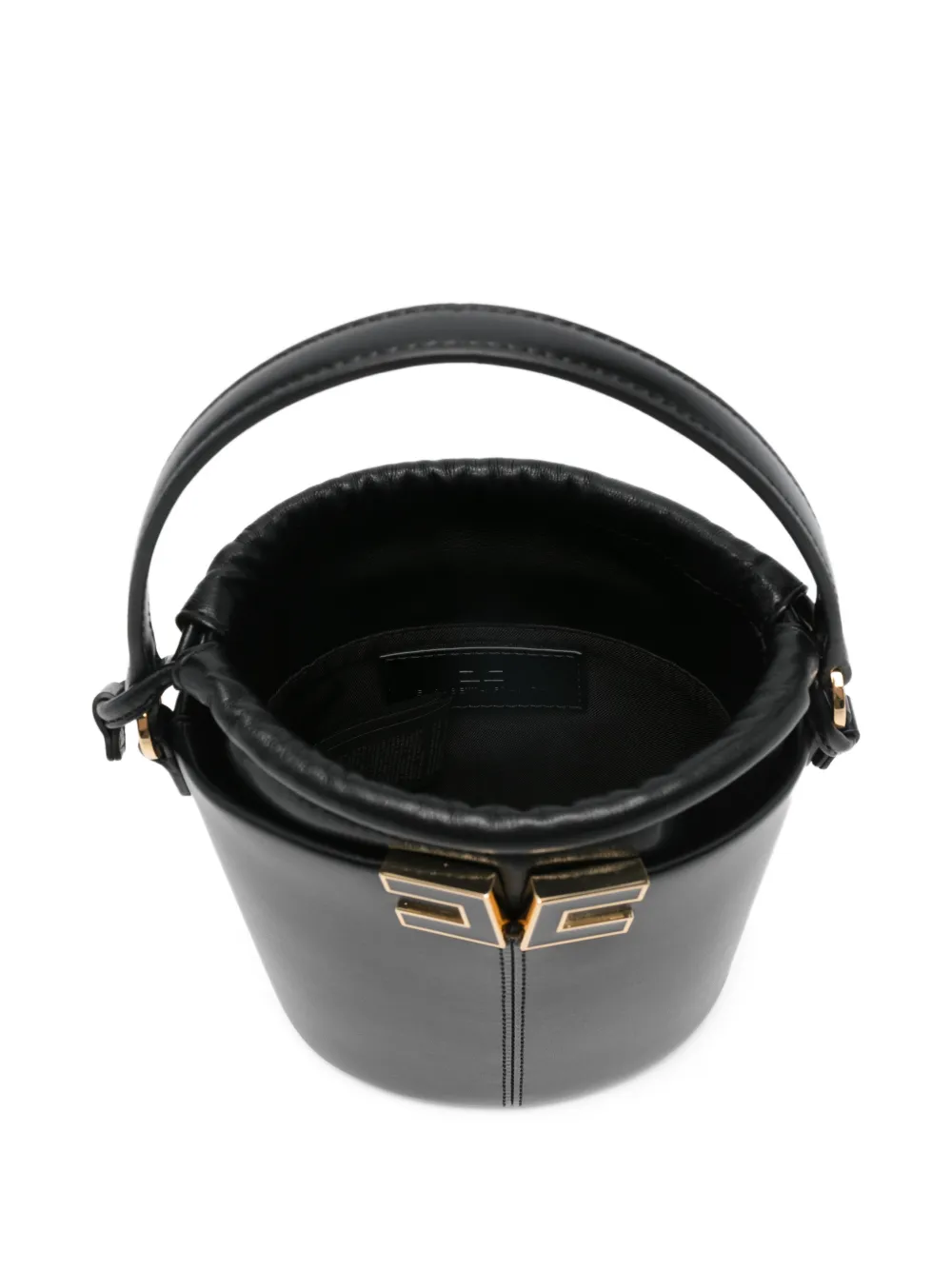Logo-Plaque Drawstring Mini Bucket Bag