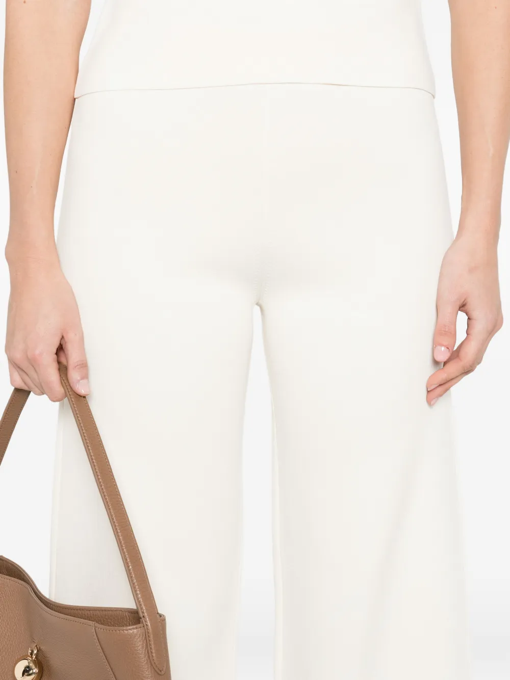 Max Mara Palazzo broek met wijde pijpen Beige