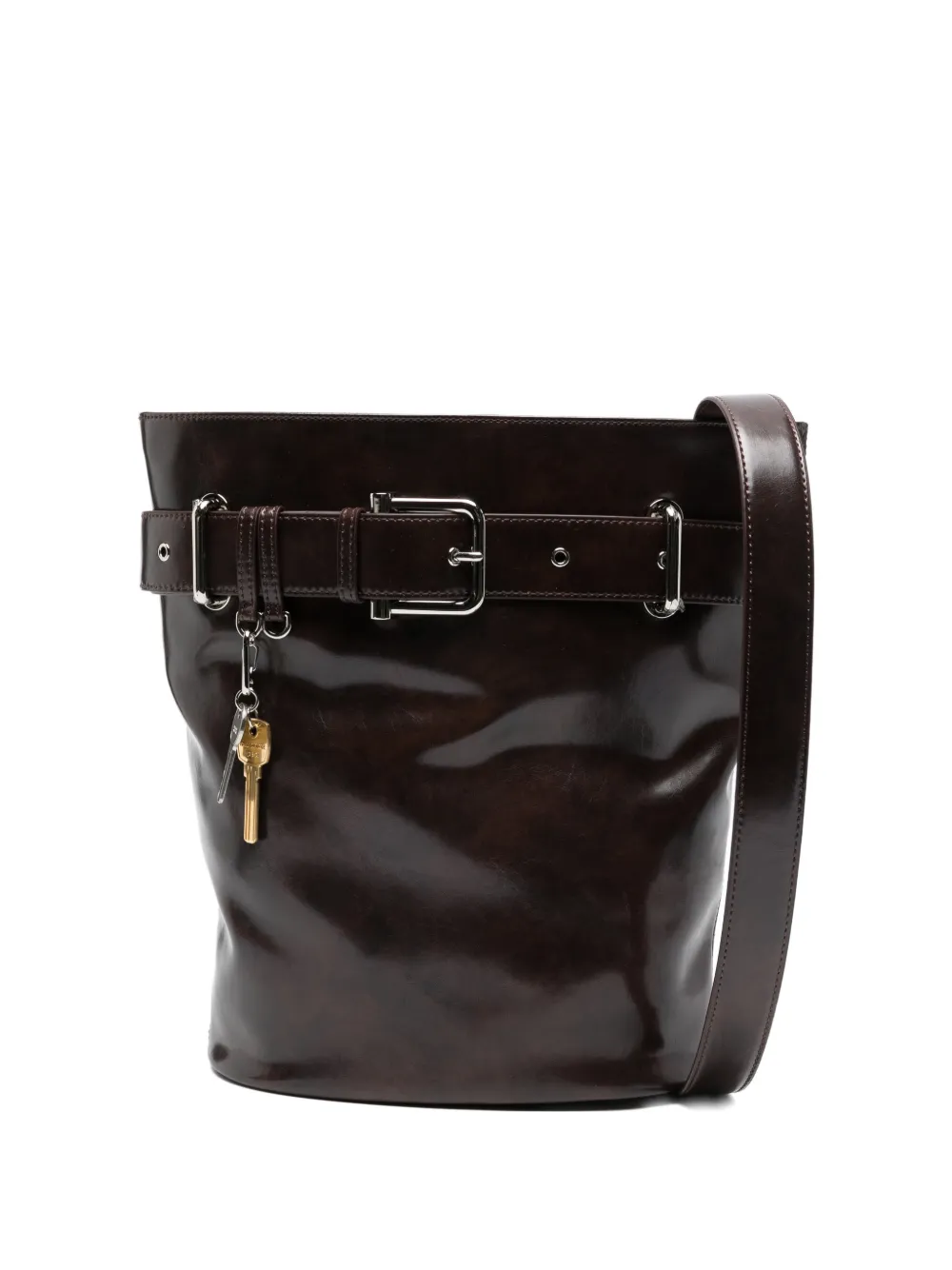 Osoi belted bucket bag - Braun