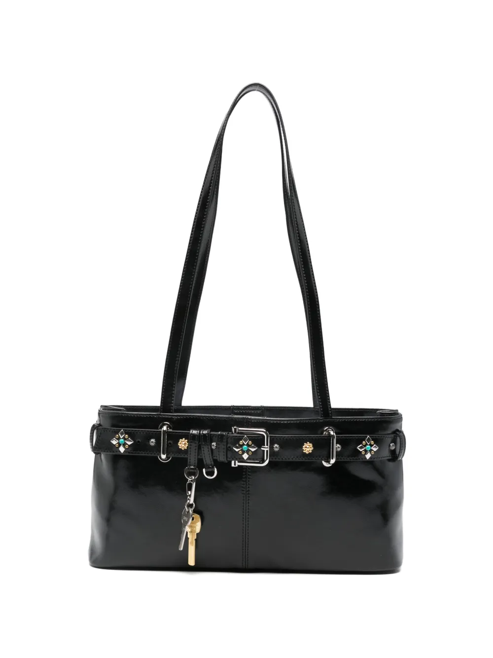 Osoi gemstone-embellished buckled shoulder bag - Nero