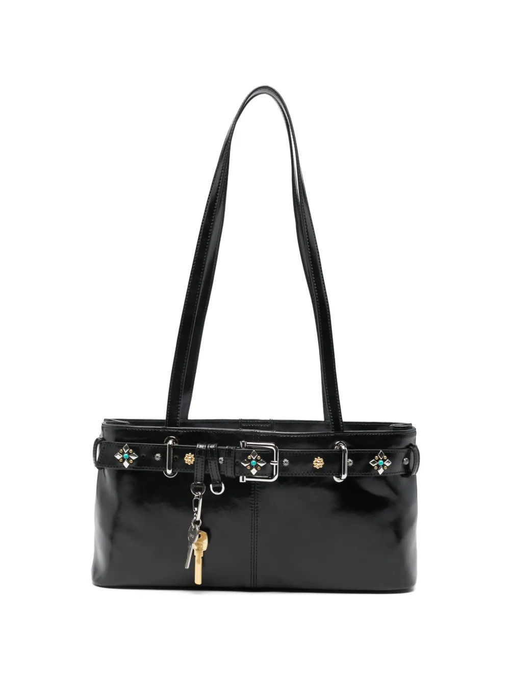 Osoi gemstone-embellished buckled shoulder bag - Nero