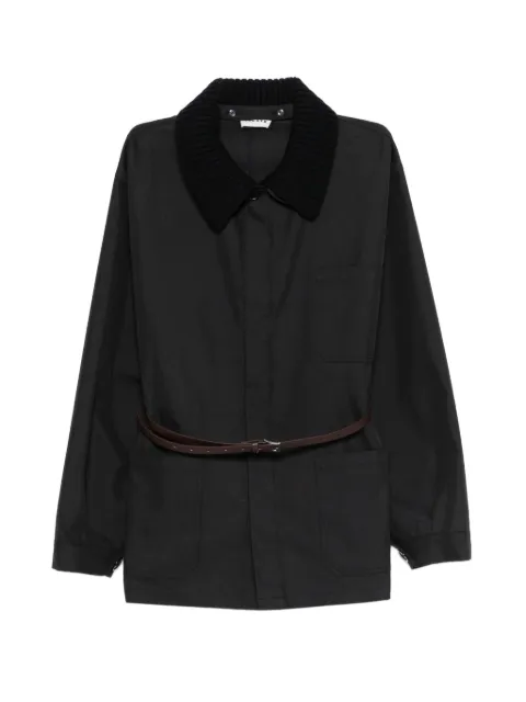 P.A.R.O.S.H. knit-collar belted jacket