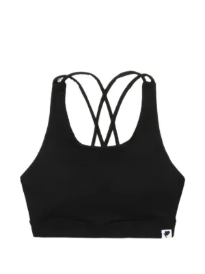 Sporty & Rich Bold Health Sports Bra | Black | FARFETCH