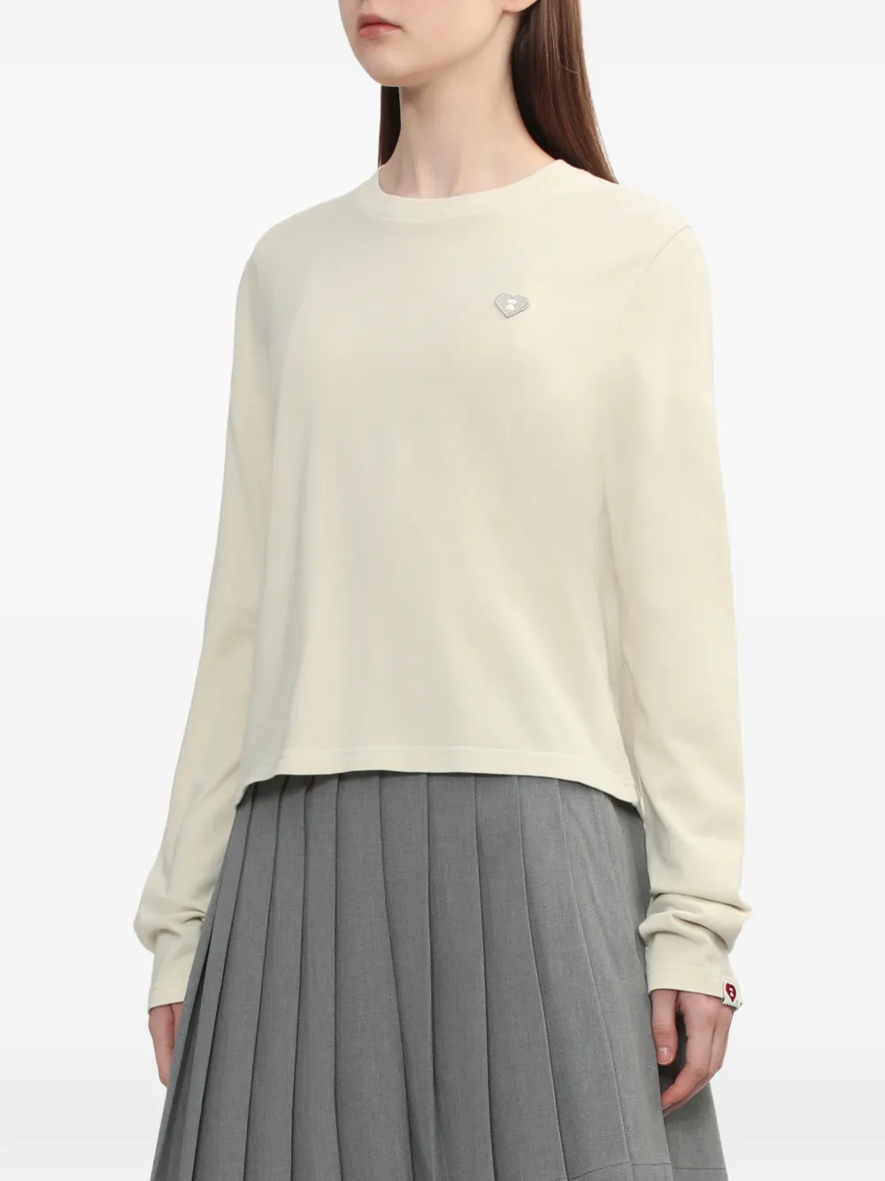  A Bathing Ape® Heart-patch Long-sleeve Top - Neutrals 