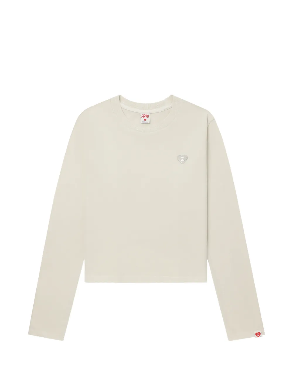 APEE™ by *A BATHING APE® heart-patch long-sleeve top - Toni neutri