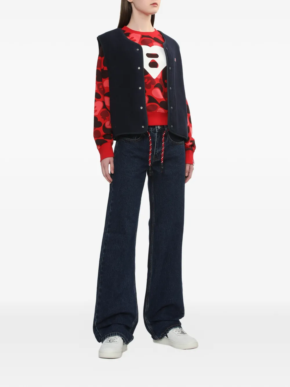  A Bathing Ape® Chaleco Acolchado Con Distintivo De Corazón - Azul 