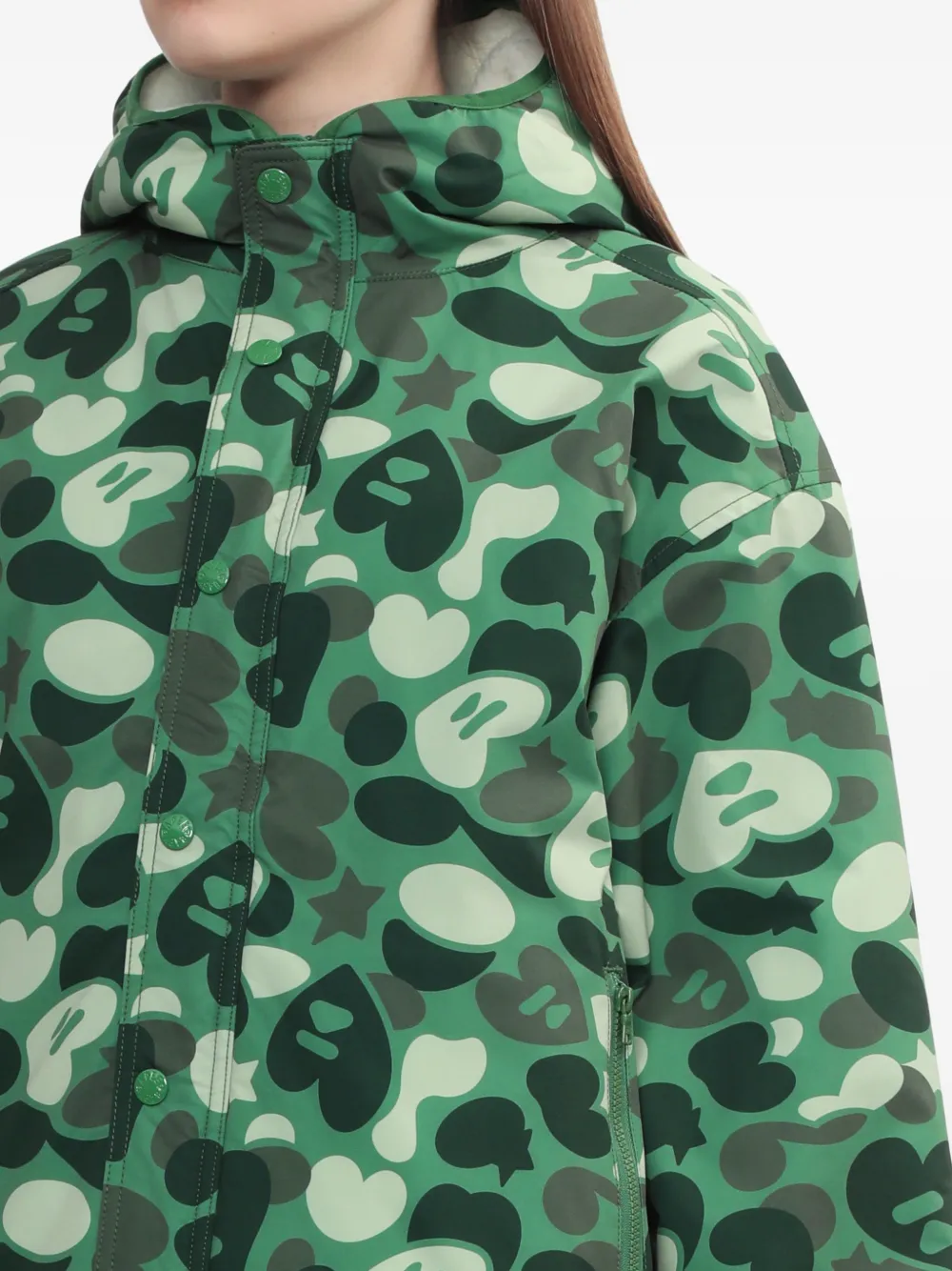 A BATHING APE Jack met camouflageprint Groen