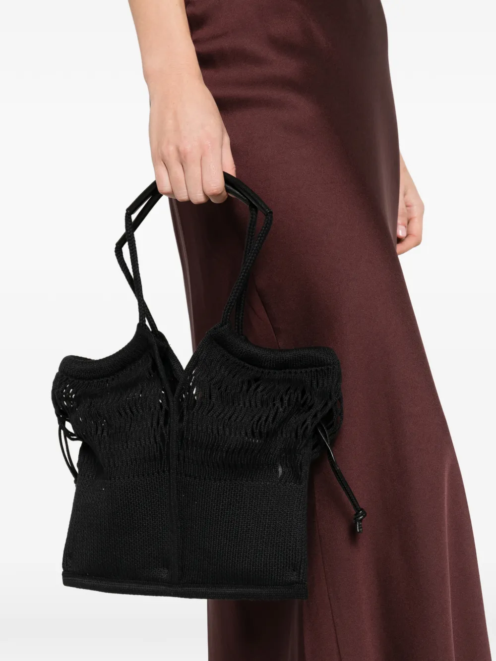 Hereu Maria netted tote bag - Zwart