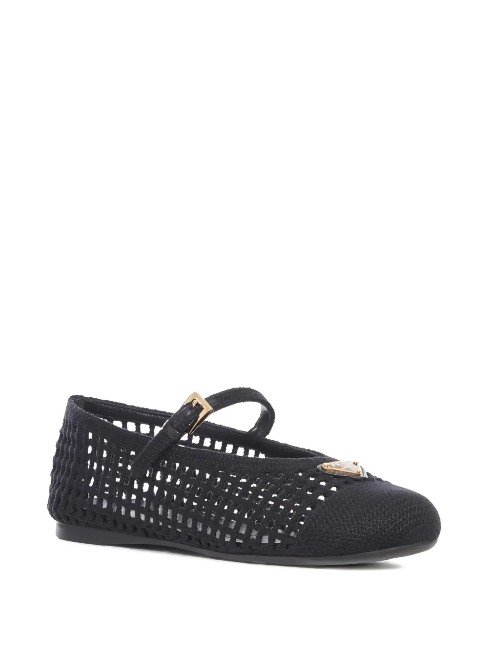 Prada openwork ballet flats - Nero