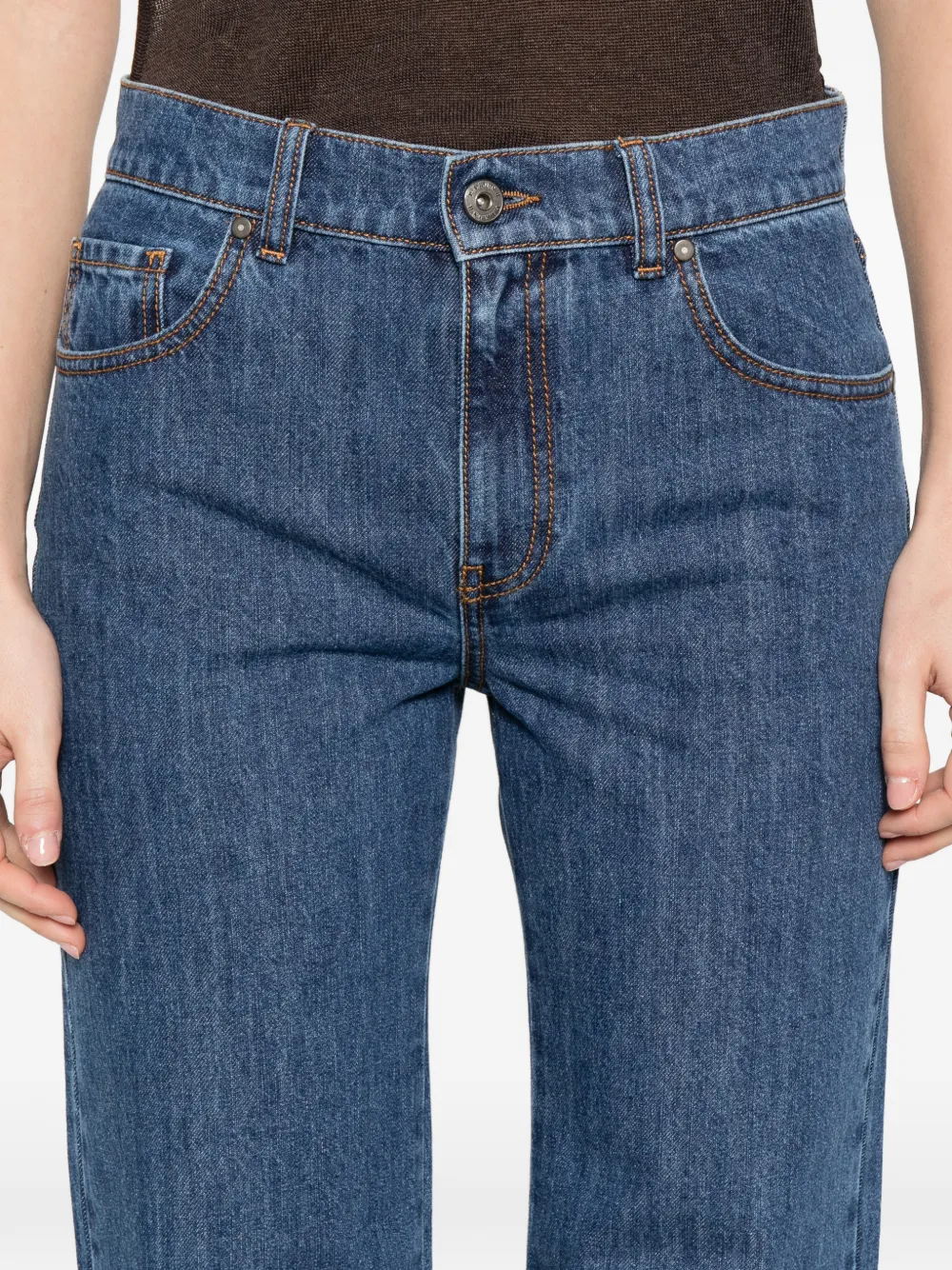 P.A.R.O.S.H. Flared jeans met vijf zakken Blauw
