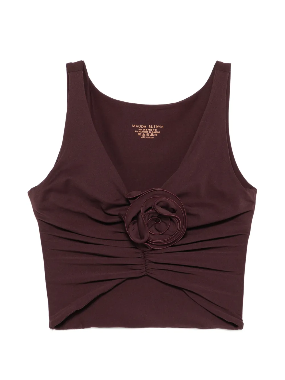 Magda Butrym floral-appliqué bikini top - Rot