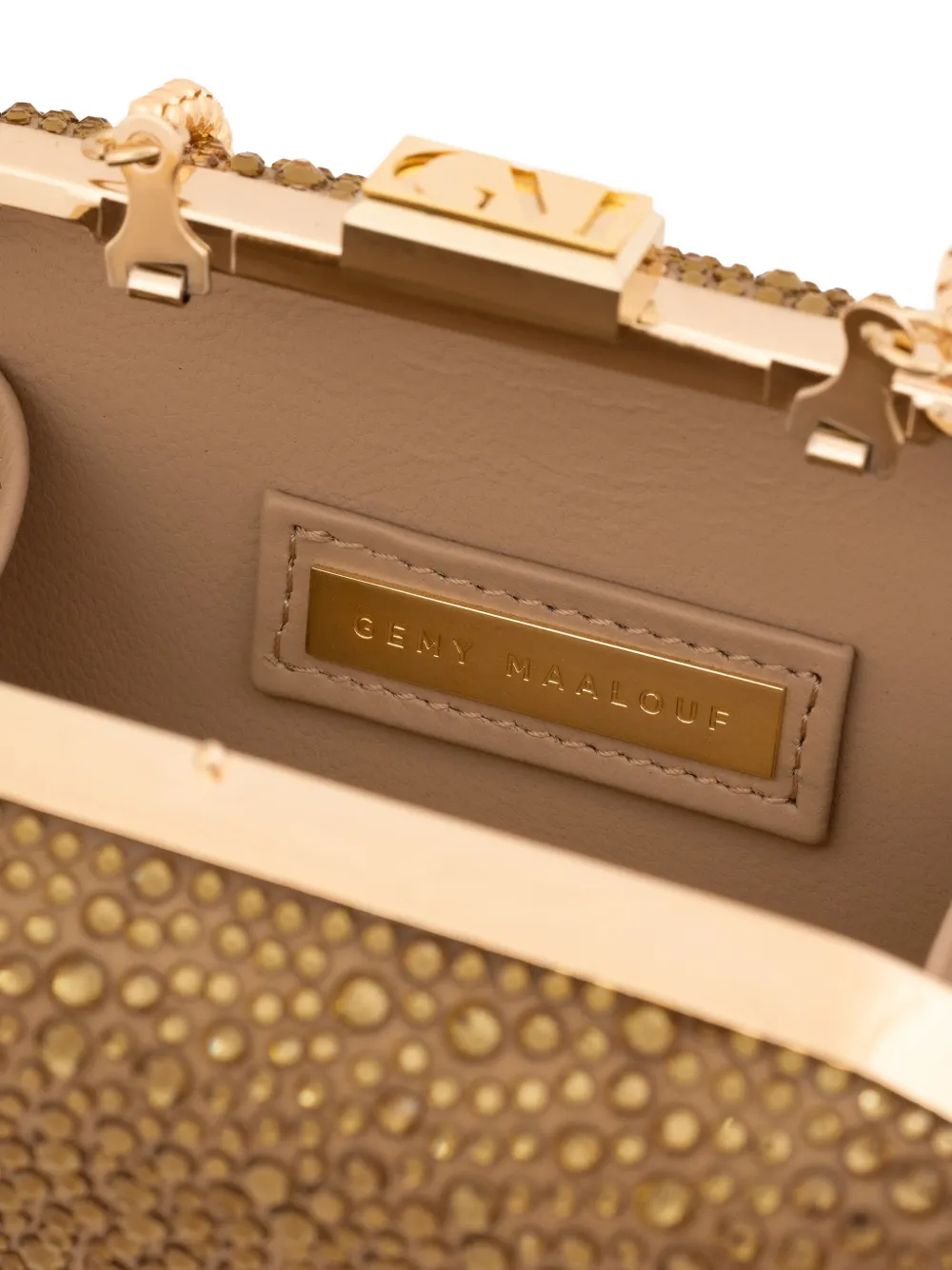 Gemy Maalouf Clutch verfraaid met kristallen Goud