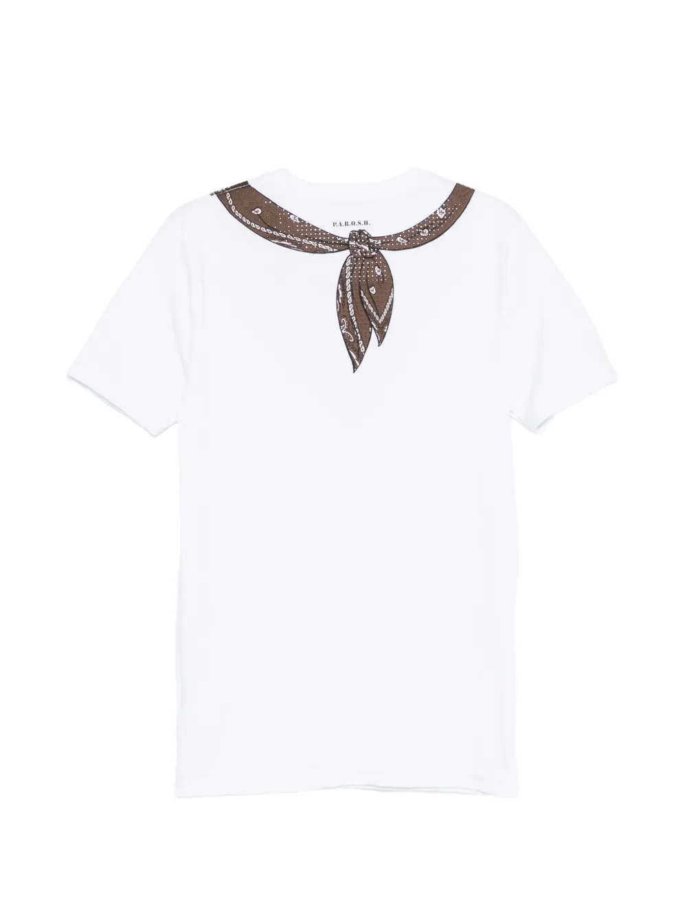  P.a.r.o.s.h. Scarf-detail T-shirt - White 