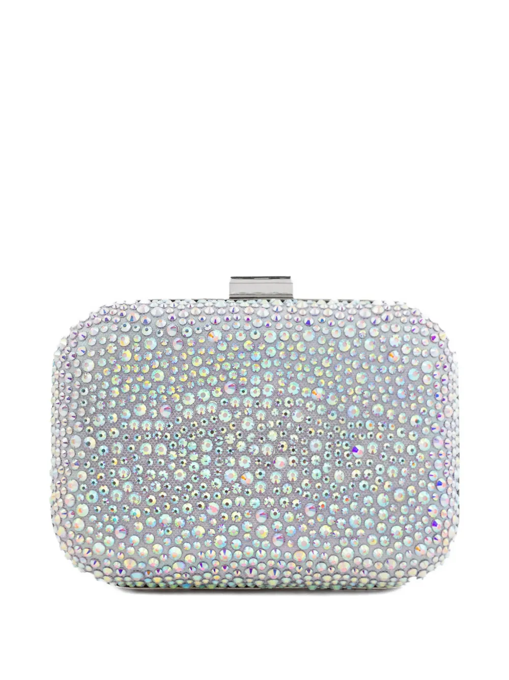 Gemy Maalouf crystal-embellished crepe clutch bag - Argento