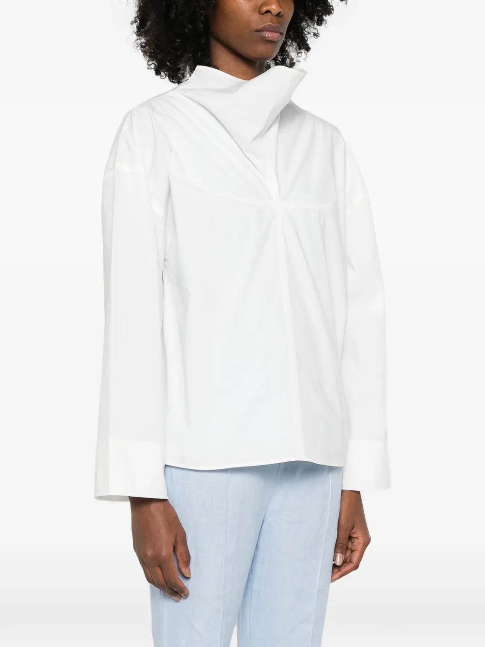 Soeur Umea blouse met trechterhals Wit