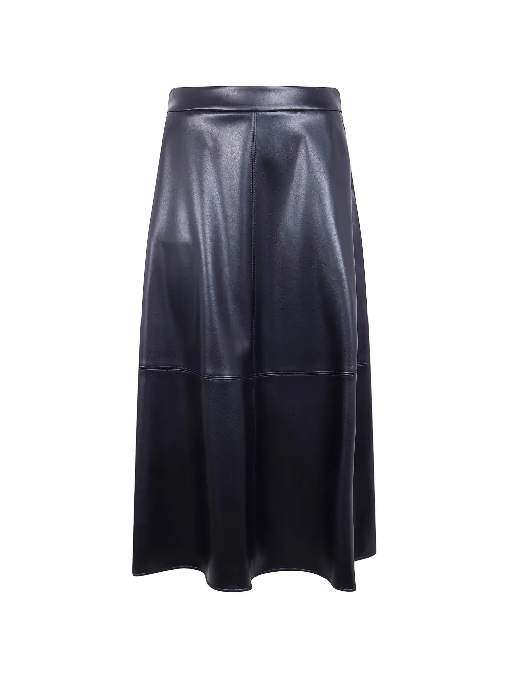 'S Max Mara panelled leather A-line skirt - Nero