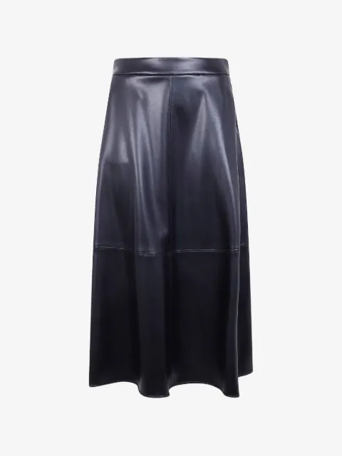 'S Max Mara panelled leather A-line skirt