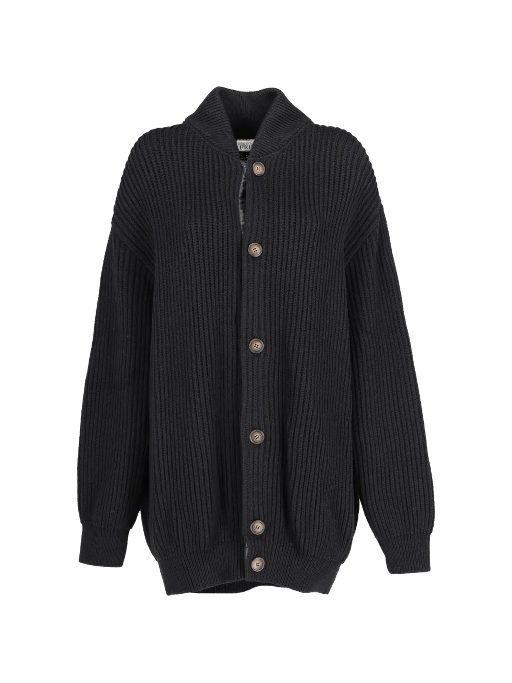 Gianfranco Ferré Pre-Owned reversible hooded knit jacket - Nero