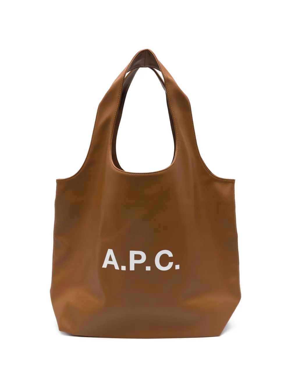 A.P.C. logo shopper shoulder bag - Marrone