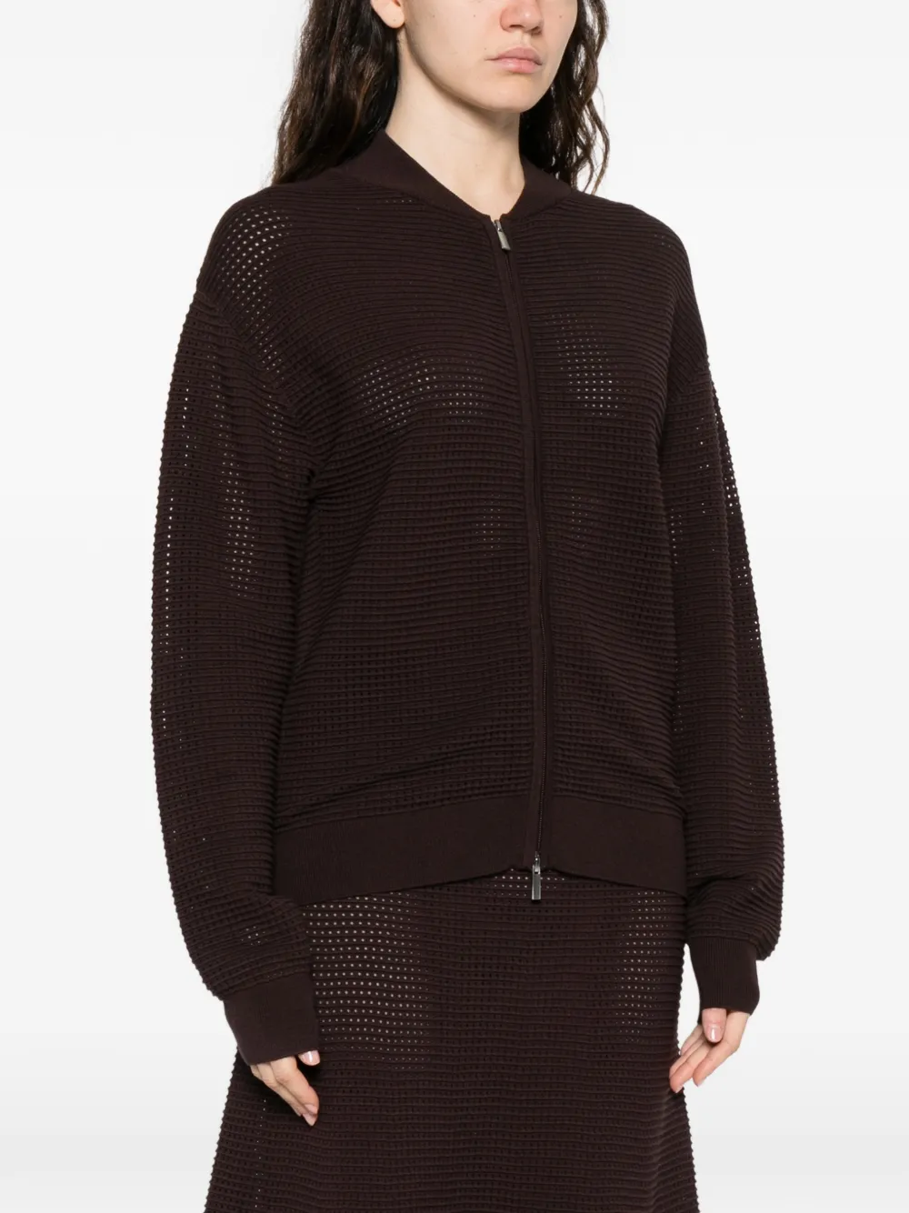  P.a.r.o.s.h. Zip-up Long-sleeve Cardigan - Brown 
