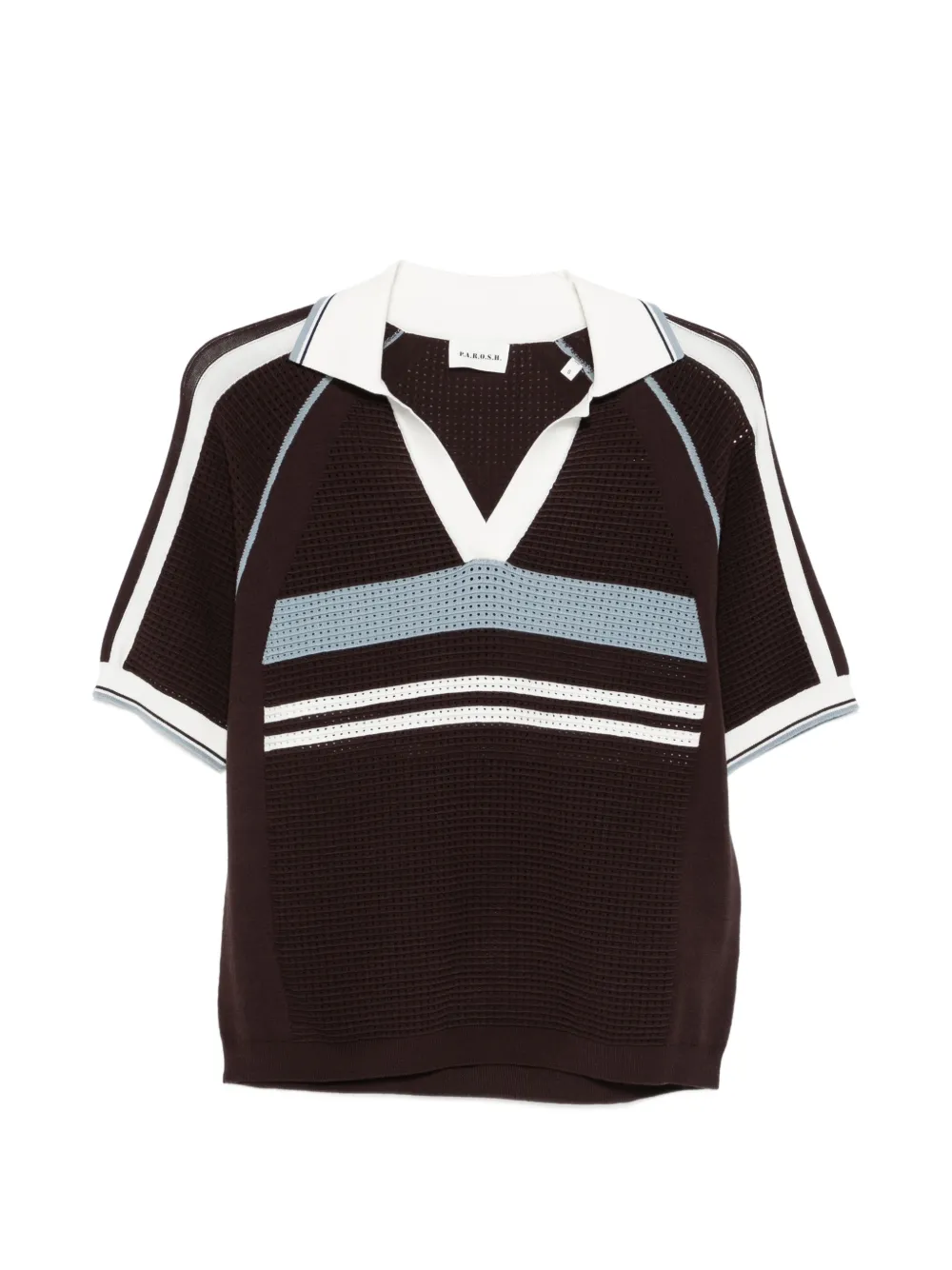P.A.R.O.S.H. striped V-neck T-shirt - Marrone
