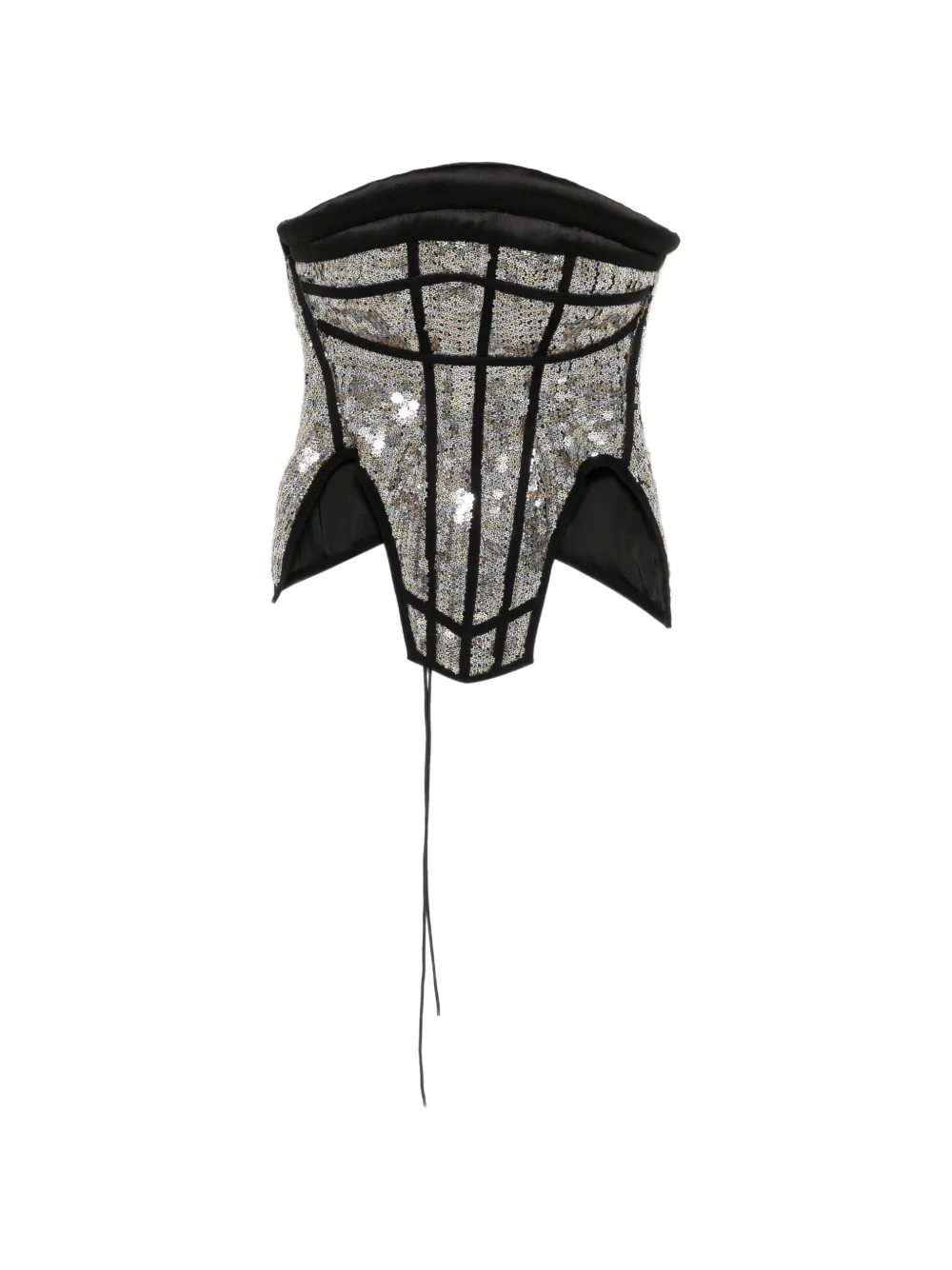 MITILIANE COUTURE Corsetto con paillettes - Argento