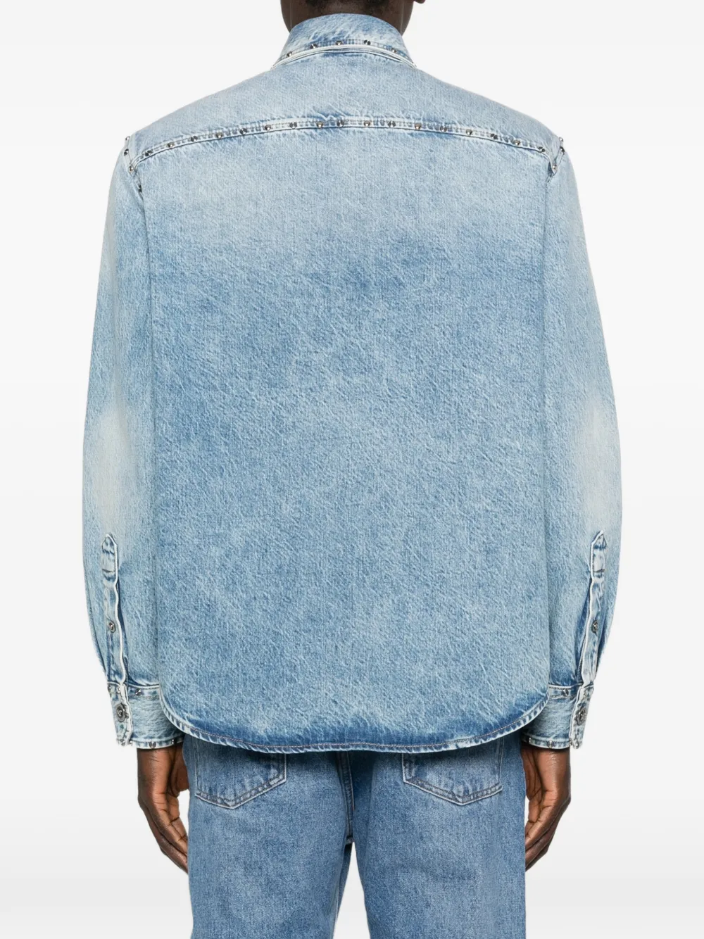 Versace studded-pocket shirt - Blauw