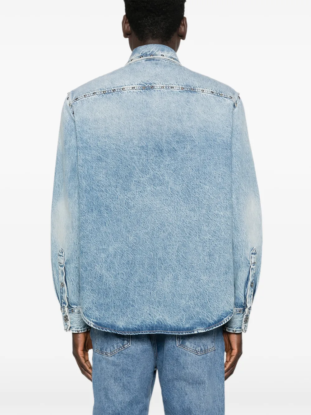 Versace Verfraaid denim shirtjack Blauw