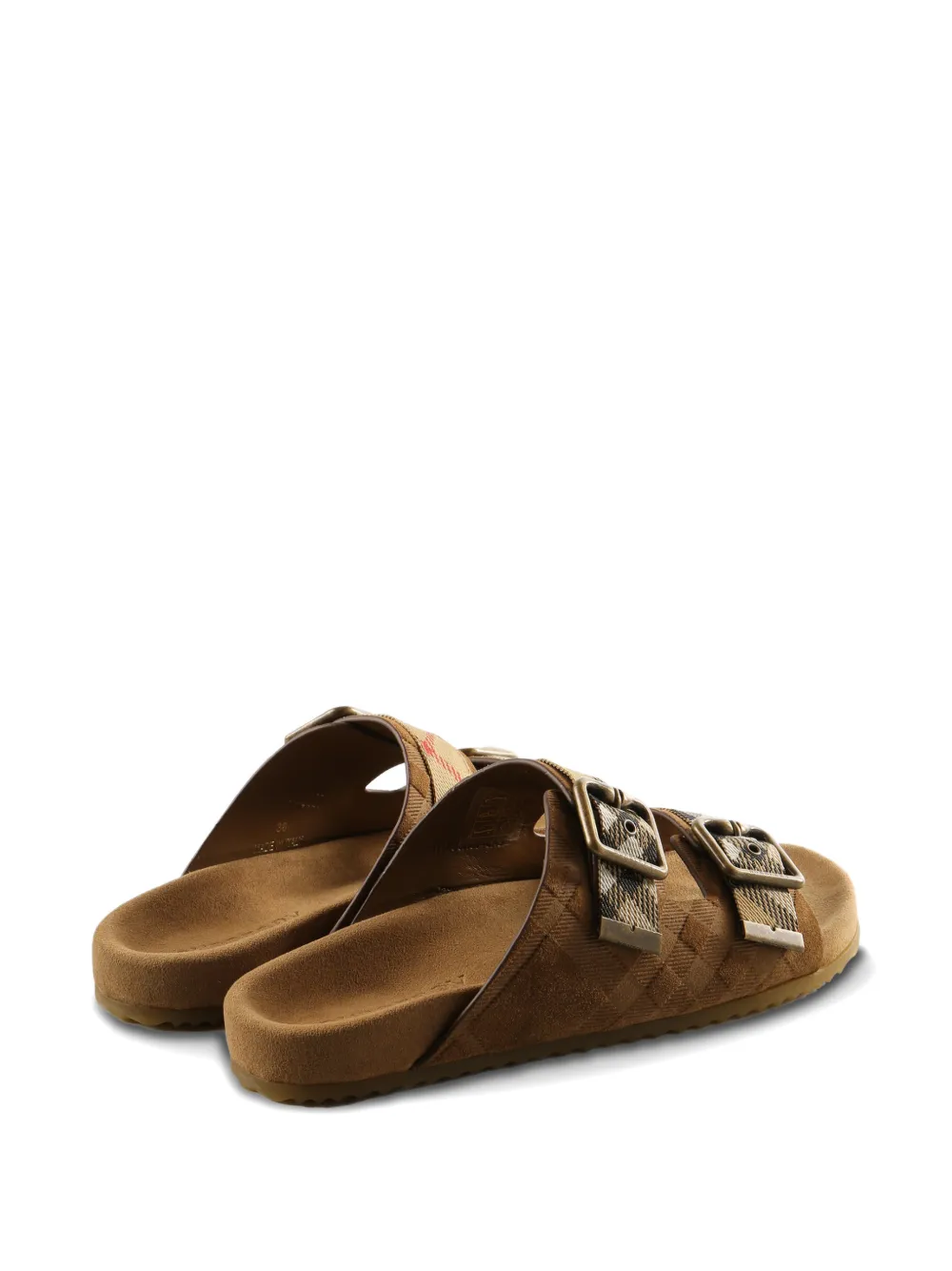 Burberry buckle check strap sandals Bruin